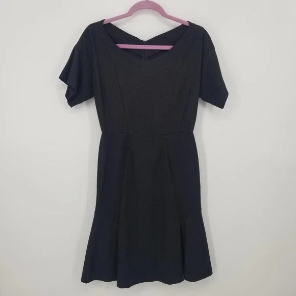 Piazza Sempione Dresses | Piazza Sempione Fit & Flare Cocktail Dress 40 Us 8 Flounce Hem Short Sleeve New | Color: Black | Size: 8 | Emersyn_Rose's Piazza Sempione Dresses | Piazza Sempione Fit & Flare Cocktail Dress 40 Us 8 Flounce Hem Short Sleeve New | Color: Black | Size: 8 | Emersyn_Rose's